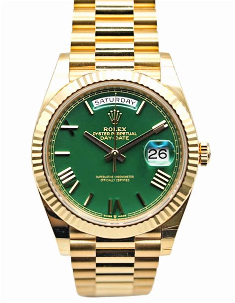 rolex day-date green dial|Rolex Day-Date 40 228238.